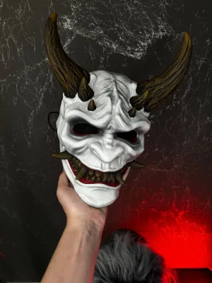 DBD Oni mask, Japanese Demon mask, Dead by Daylight cosplay mask. Samurai mask, Noh mask, Hannya mask, Ghost of Tsushima mask