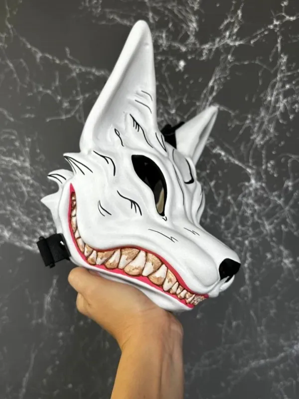 Kitsune Mask, Japanese Fox Mask, Wolf Mask. Kurama mask, Kitsune cosplay, Fox Cosplay, Naruto Cosplay, Yokai cosplay mask