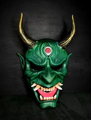 DBD Oni mask, Japanese Demon mask, Dead by Daylight cosplay mask. Samurai mask, Noh mask, Hannya mask, Ghost of Tsushima mask