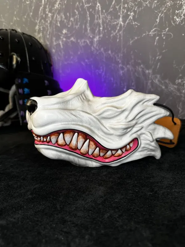 Kitsune Half Mask, Japanese Fox Mask, Wolf Mask. Kurama mask, Samurai mask, Fox Cosplay, Naruto Cosplay, Yokai cosplay