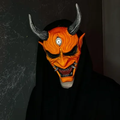 DBD Oni mask, Japanese Demon mask, Dead by Daylight cosplay mask. Samurai mask, Noh mask, Hannya mask, Ghost of Tsushima mask