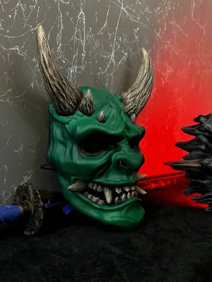 DBD Oni mask, Japanese Demon mask, Dead by Daylight cosplay mask. Samurai mask, Noh mask, Hannya mask, Ghost of Tsushima mask
