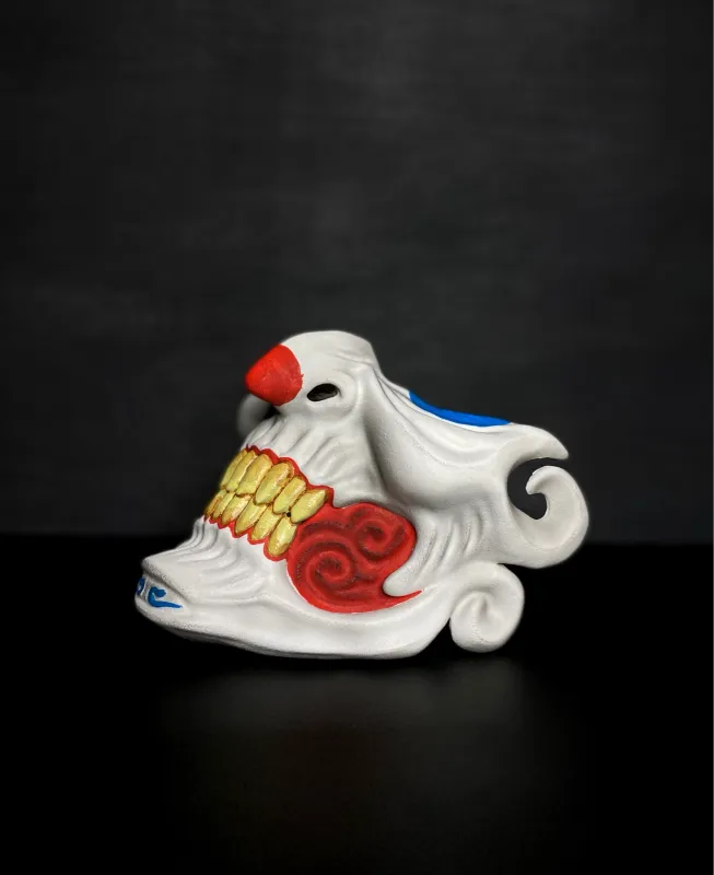 Samurai Mask, menpo mask, Joker half mask. Oni demon mask custom, Ghost of Tsushima mask, Japanese warrior mask, jaw mask