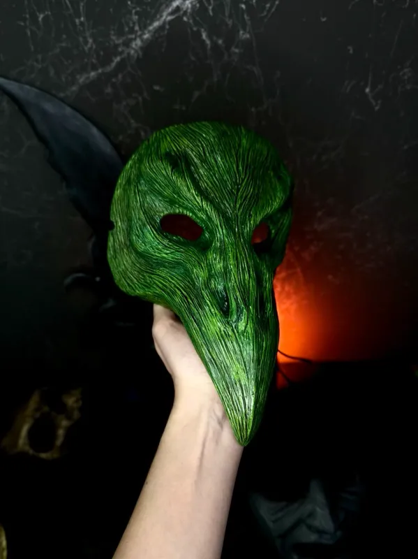 Crow Mask, Plague Doctor Mask, Wooden Mask. Karasu Tengu mask, Beak mask. Masquerade mask, Bird Skull mask, Raven mask