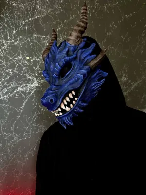 Dark Dragon Mask, Dragon armor, Skyrim cosplay, Dragon cosplay. DnD cosplay mask, Masquerade mask, Dragonborn mask Halloween