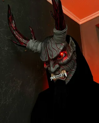 Oni mask with Horns, Japanese Demon mask, DBD Oni cosplay cosplay mask. Samurai mask, Devil mask, Ghost of Tsushima mask