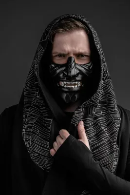 Samurai Mask mempo, menpo mask, Japanese half mask. Oni demon mask custom, Ghost of Tsushima mask, Japanese warrior mask