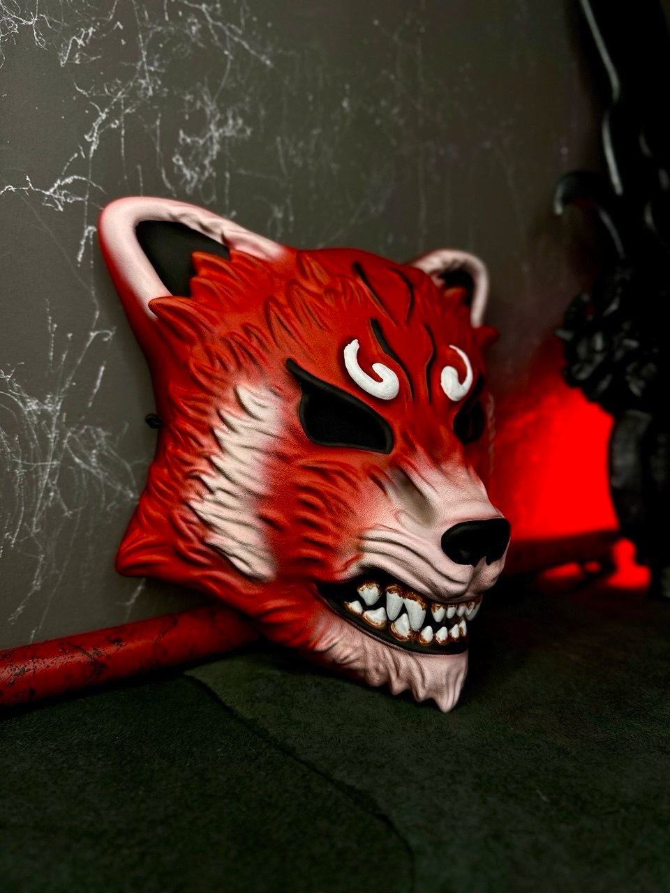 Japanese Red Panda mask, Tanuki mask, Yokai cosplay mask. Bear mask, raccoon dog mask, Therian mask, Custom animal mask