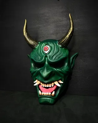 DBD Oni mask, Japanese Demon mask, Dead by Daylight cosplay mask. Samurai mask, Noh mask, Hannya mask, Ghost of Tsushima mask