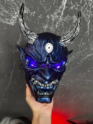 DBD Oni mask Chameleon with LED Lights DBD Oni mask, Japanese Demon mask, Dead by Daylight cosplay mask. Samurai mask, Noh mask, Hannya mask, Ghost of Tsushima mask
