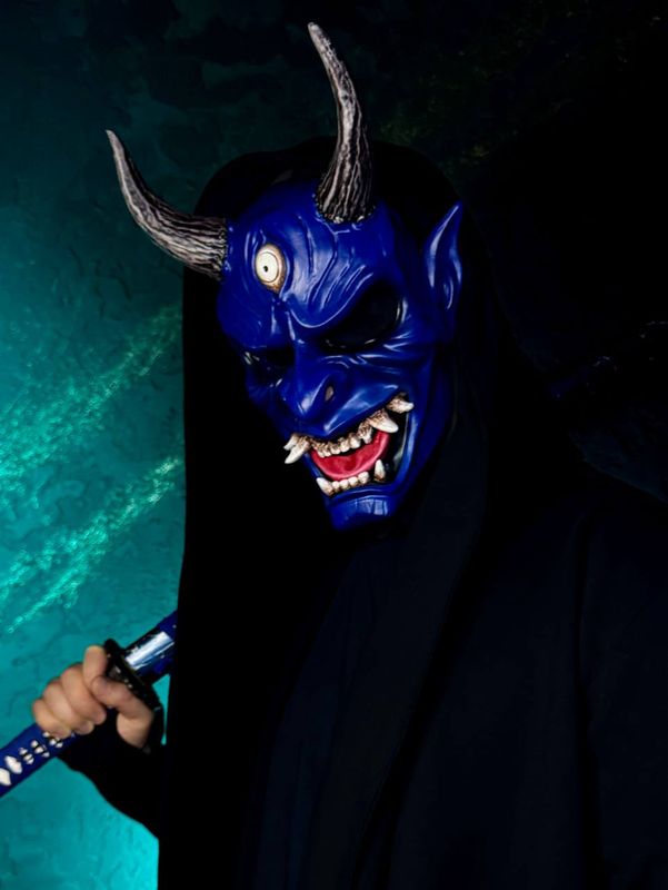 DBD Oni mask, Japanese Demon mask, Dead by Daylight cosplay mask. Samurai mask, Noh mask, Hannya mask, Ghost of Tsushima mask