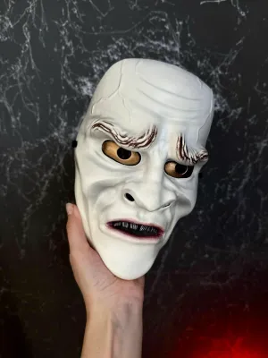 Oni mask, Demon mask, Kojo mask, Old man mask. Japanese theater mask, Noh mask, Nohmen, Yase Otoko mask, Okina mask
