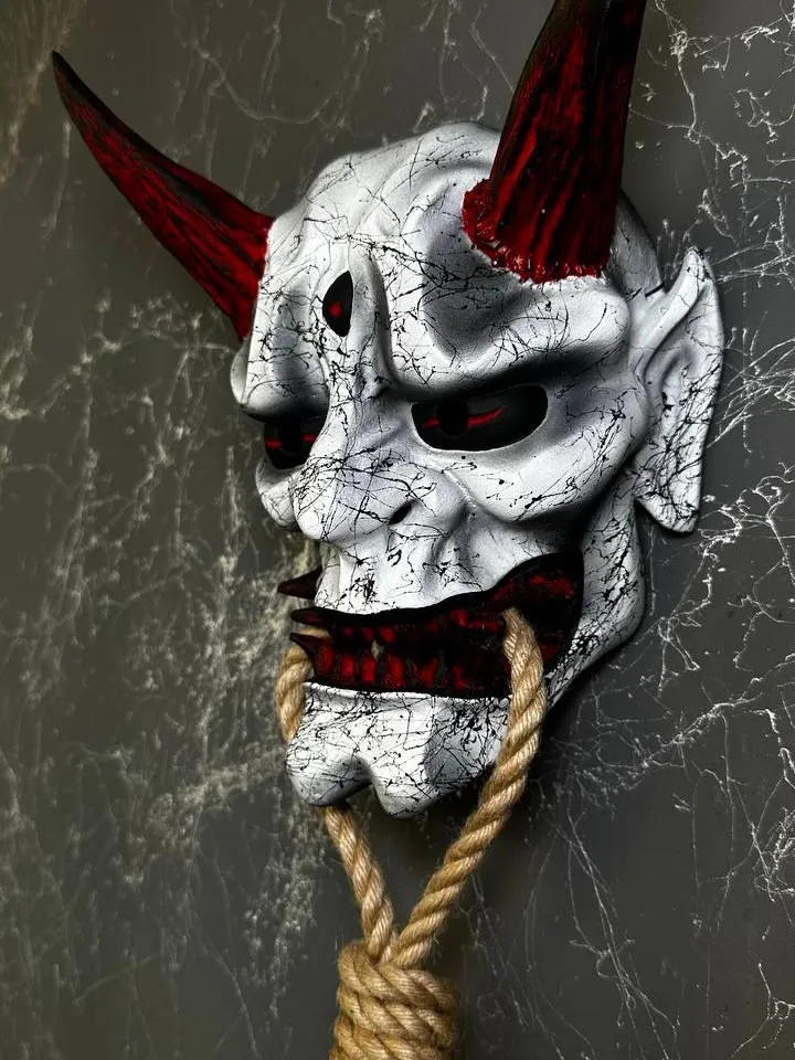 Oni mask, Japanese Wall Decor mask, Dead by Daylight Demon mask. Samurai mask, Noh mask, Hannya mask, Ghost of Tsushima mask