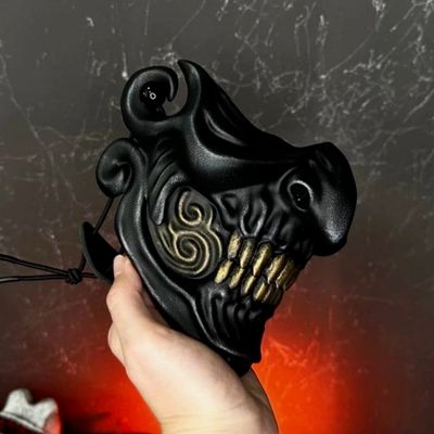 Mempo Samurai Half Mask Black