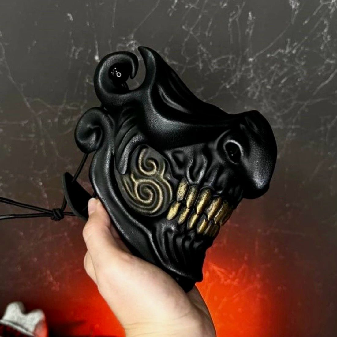 Mempo Samurai Half Mask Black