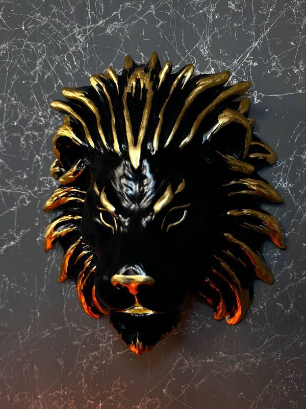 Black Lion Mask: Gold Leaf Edition - Limited Wall Decor