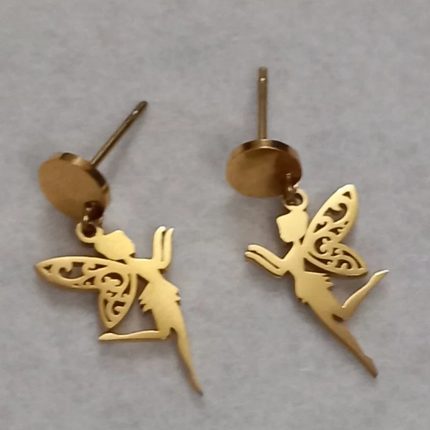 Pendientes acero hada