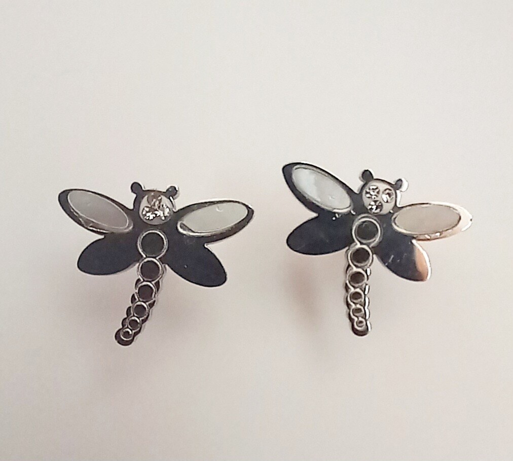 Pendientes acero libélula
