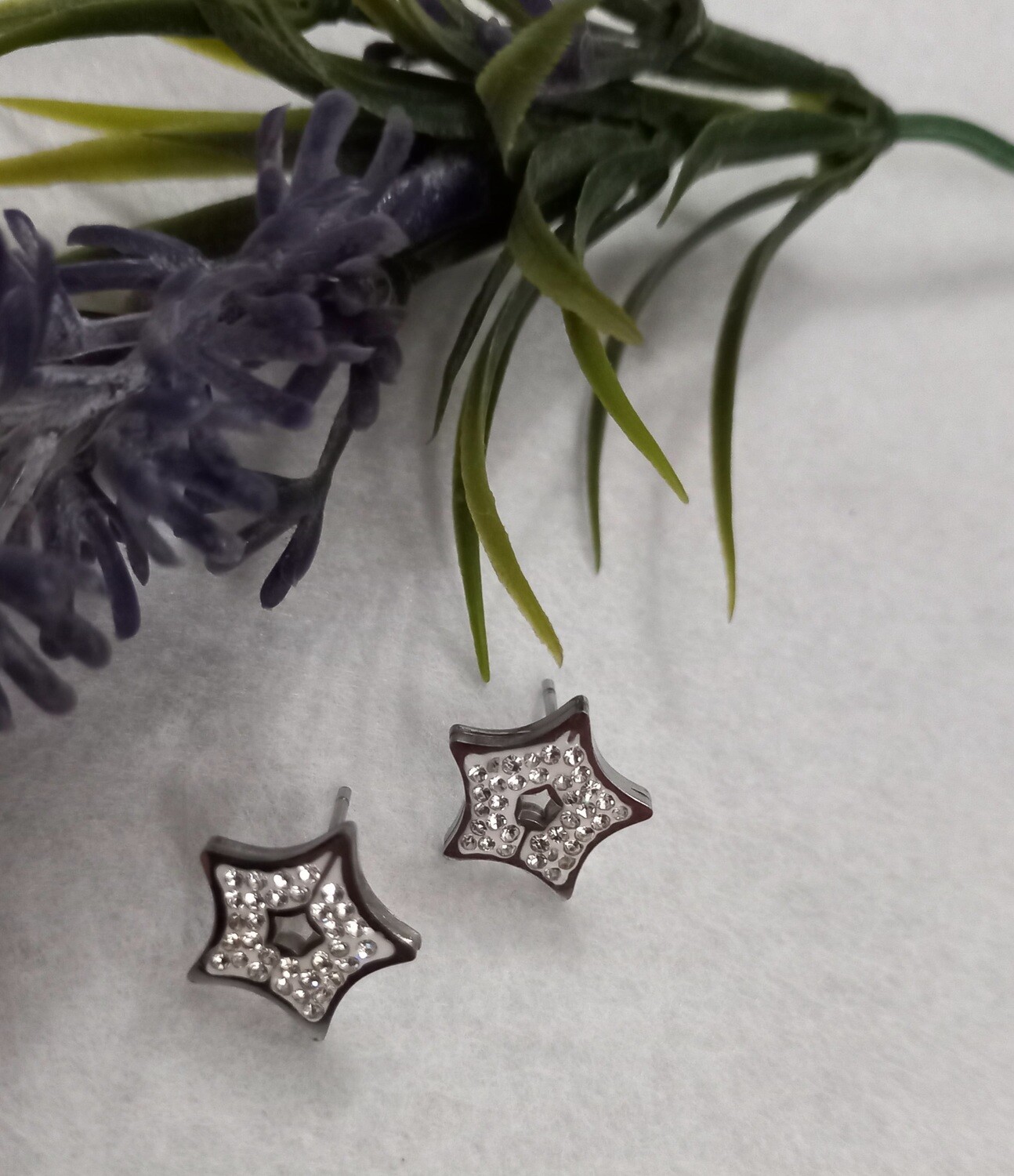 Pendientes acero estrella