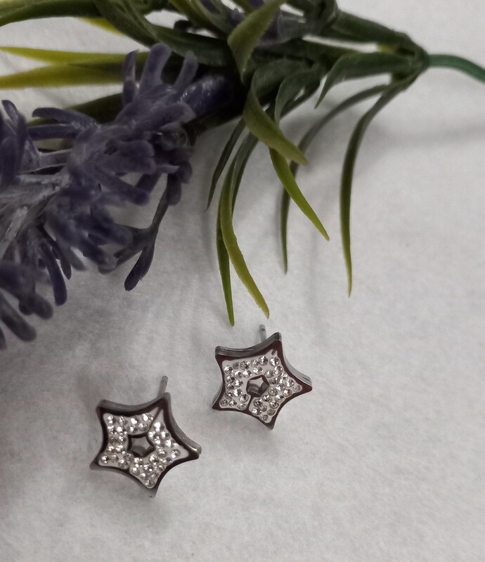 Pendientes acero estrella
