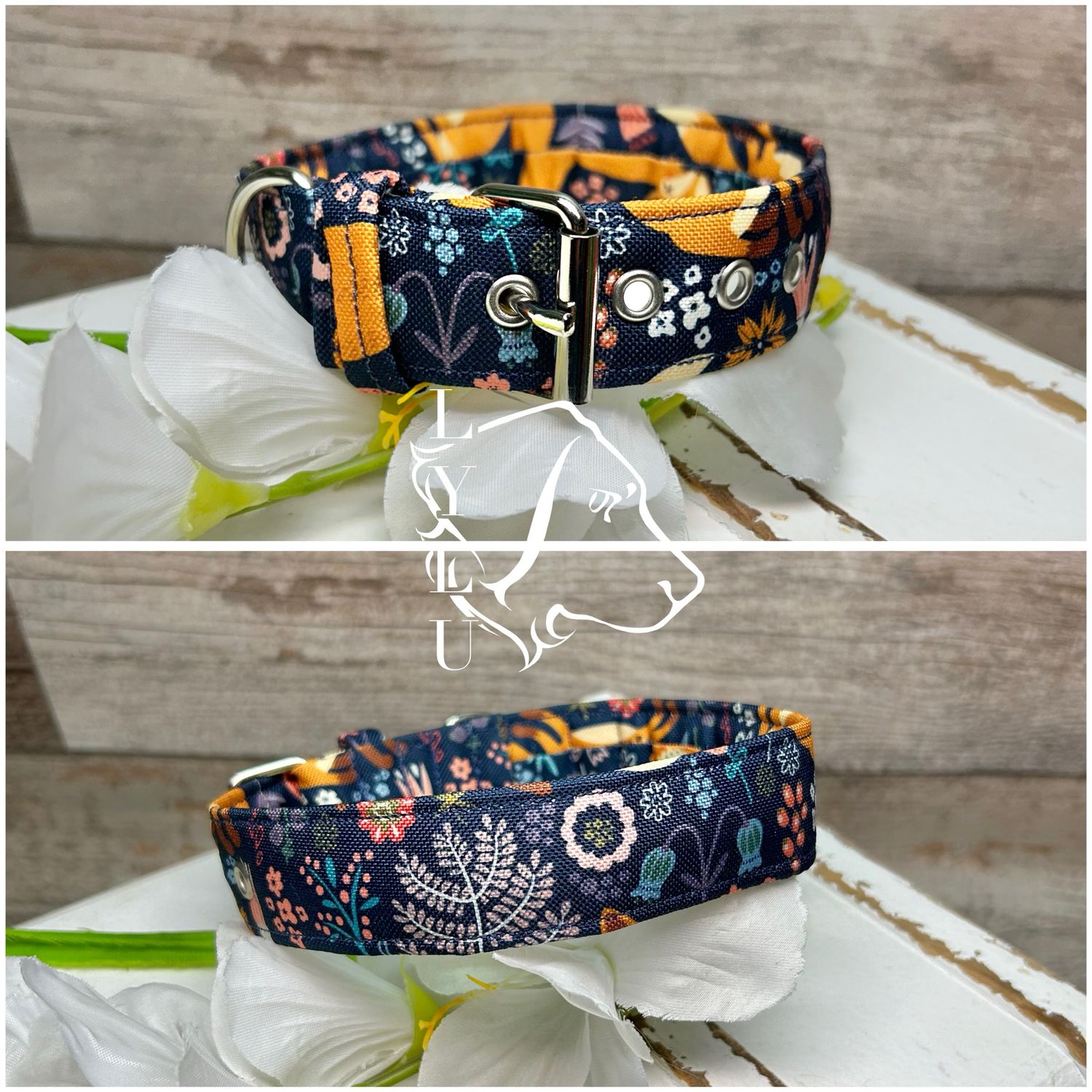 Vollstoff Halsband Gr. S / M Fuchs blau