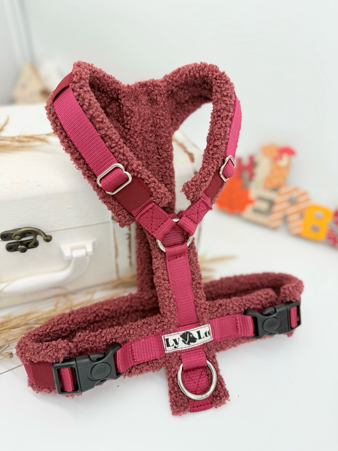 Hundegeschirr Basic Gr. S Weinrot / Teddy Weinrot