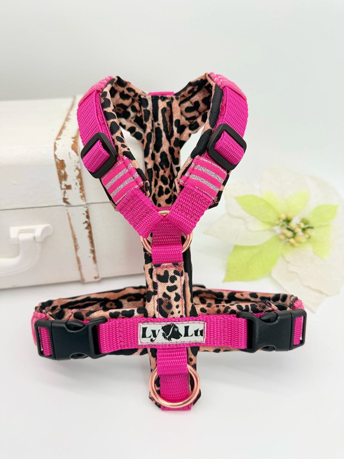 Hundegeschirr Basic Gr. XS Magenta / Leo beige Hundegeschirr Basic Gr. XS Magenta / Leo beige