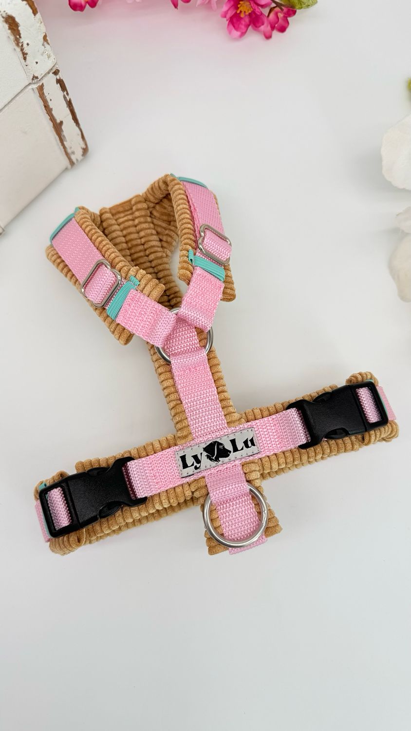 Hundegeschirr Basic Gr. XS, Rosa / Cord Sahara