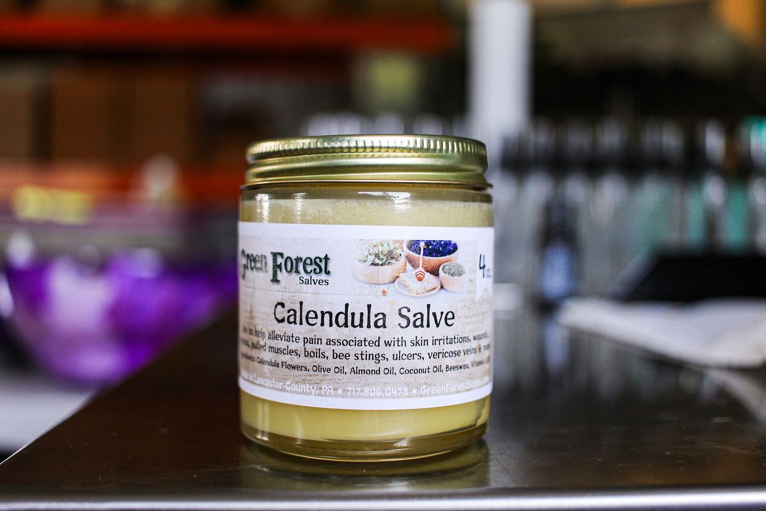 Use this salve to help alleviate pain associated with skin irritations, wounds, sprains, pulled muscles, boils, stings & more