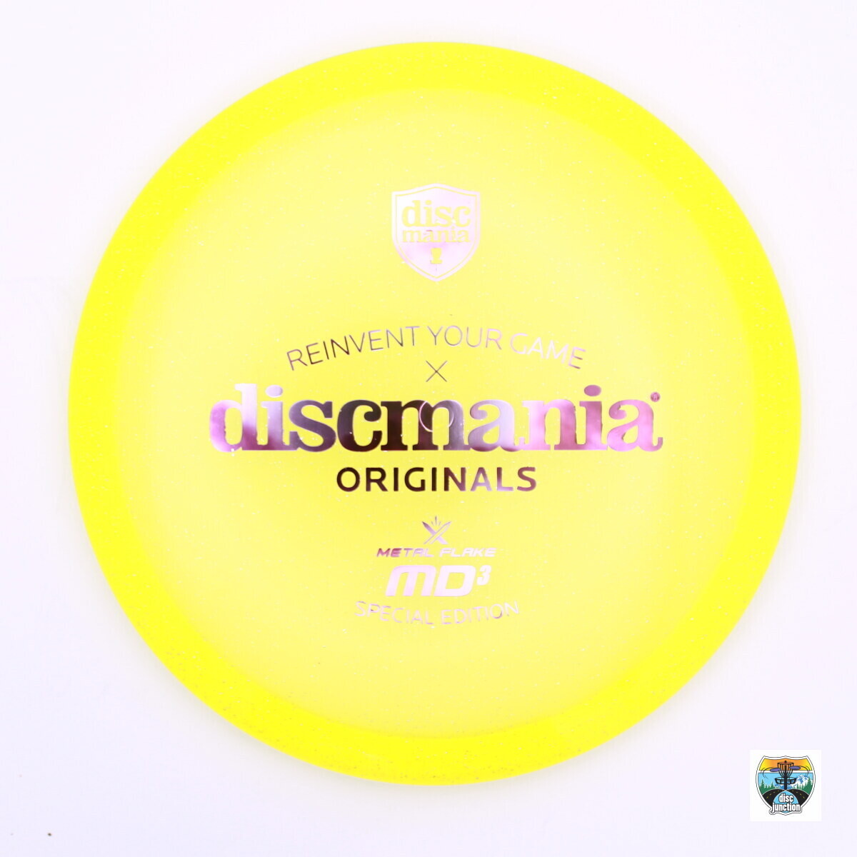 Discmania Metal Flake C-Line MD3 Special Edition, Manufacturer Weight Range: 173-176 Grams, Color: Yellow, Serial Number: 0053-0008