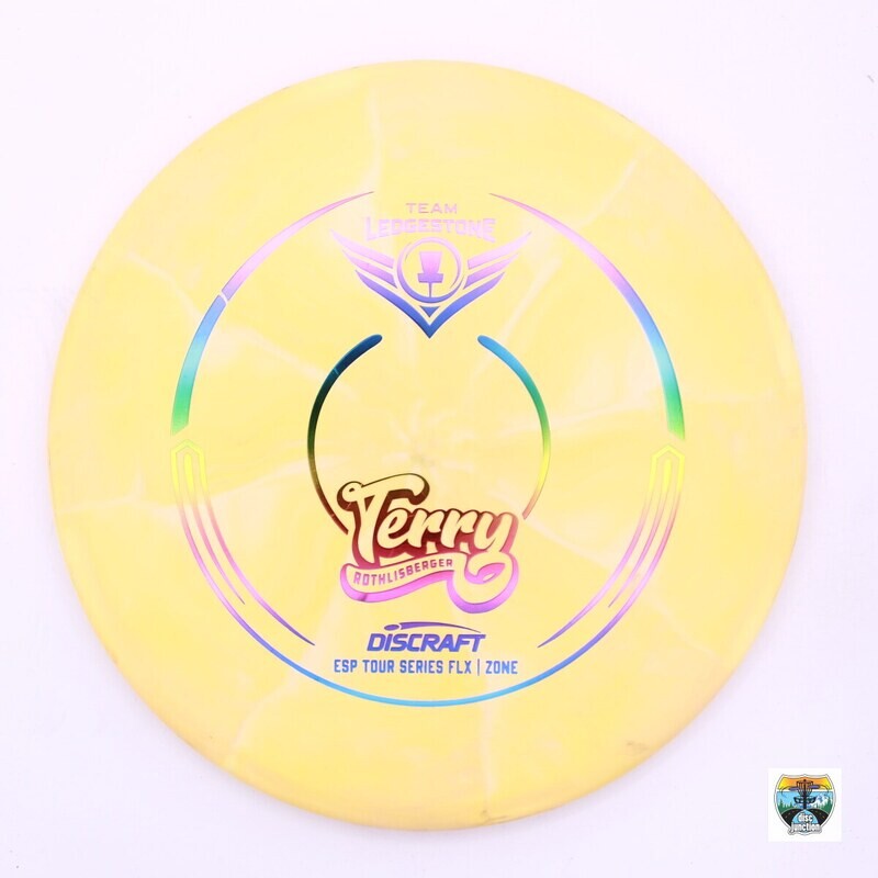 Discraft ESP FLX Zone Ledgestone 2023 Tour Series Terry Rothlisberger, Manufacturer Weight Range: 173-174 Grams, Color: Yellow, Serial Number: 0007-0134