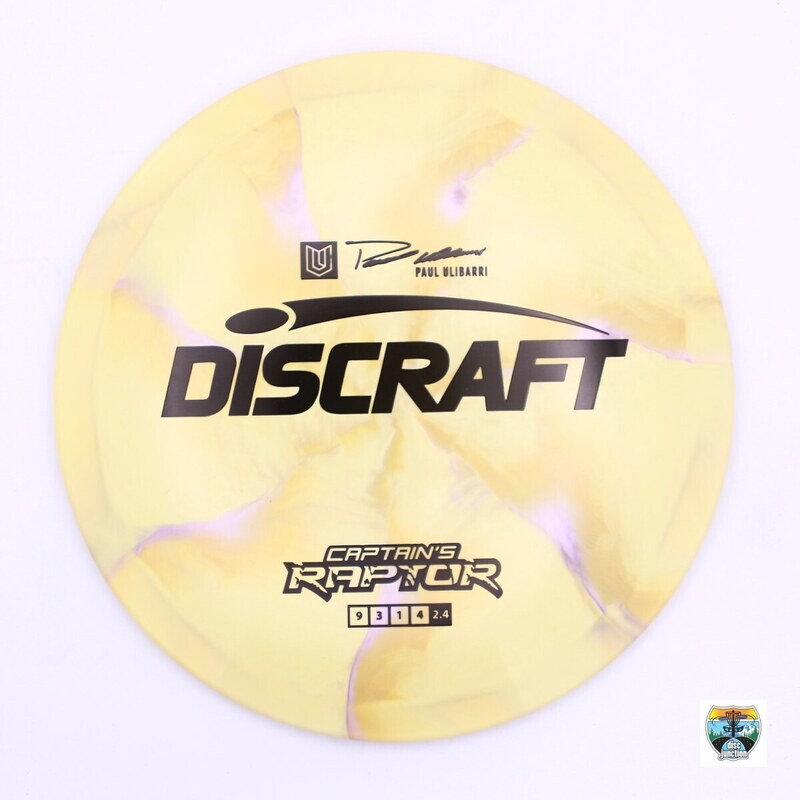 Discraft ESP Swirl Captain&#39;s Raptor 2022 Paul Ulibarri, Manufacturer Weight Range: 173-174 Grams, Color: Yellow, Serial Number: 0007-0352