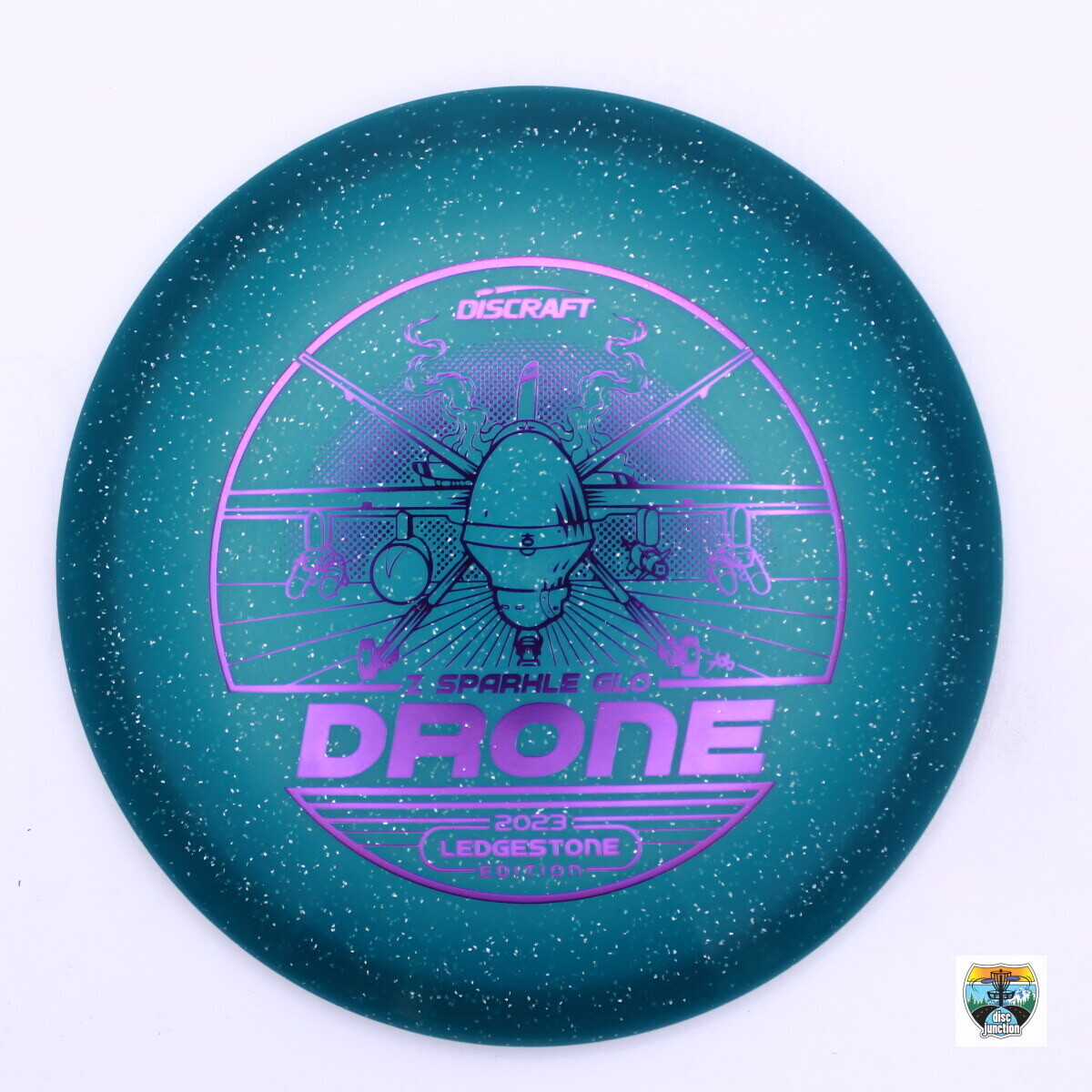Discraft Z Sparkle Glo Drone Ledgestone Edition 2023, Manufacturer Weight Range: 177+ Grams, Color: Turquoise, Serial Number: 0007-0590