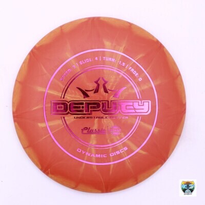 Dynamic Discs Classic Burst Deputy, Manufacturer Weight Range: 173-176 Grams, Color: Orange, Serial Number: 0002-0137