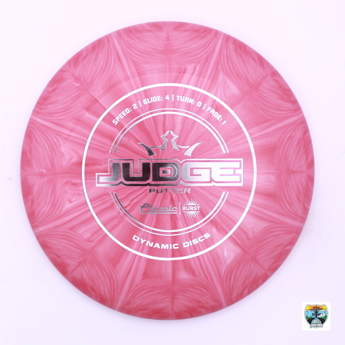Dynamic Discs Classic Burst Judge, Manufacturer Weight Range: 173-176 Grams, Color: Pink, Serial Number: 0002-0143