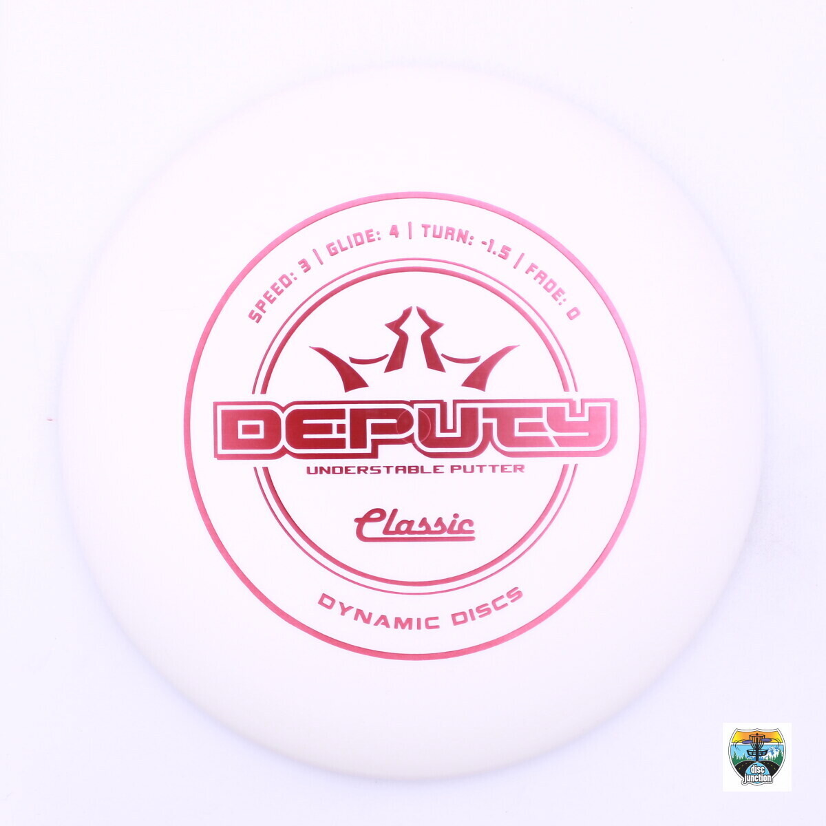 Dynamic Discs Classic Deputy, Manufacturer Weight Range: 173-176 Grams, Color: White, Serial Number: 0002-0155