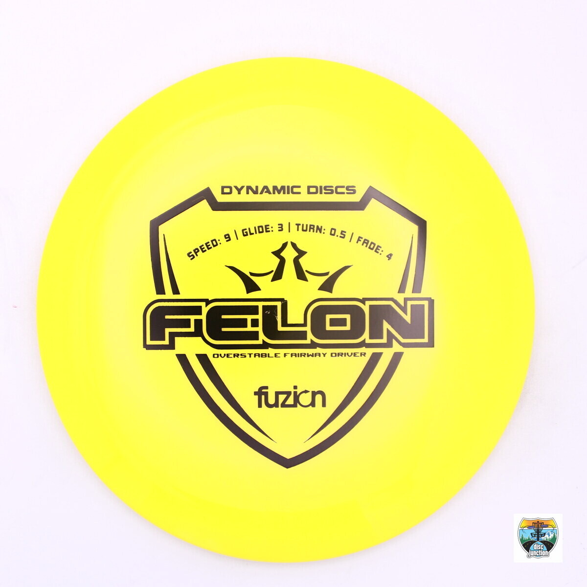 Dynamic Discs Fuzion Felon, Manufacturer Weight Range: 173-176 Grams, Color: Yellow, Serial Number: 0002-0293