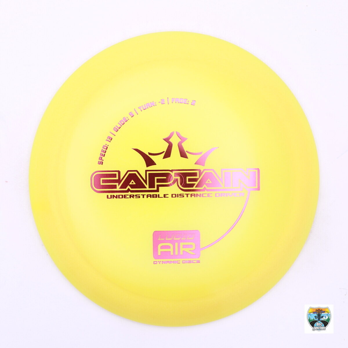 Dynamic Discs Lucid Air Captain, Manufacturer Weight Range: 160-166 Grams, Color: Yellow, Serial Number: 0002-0353