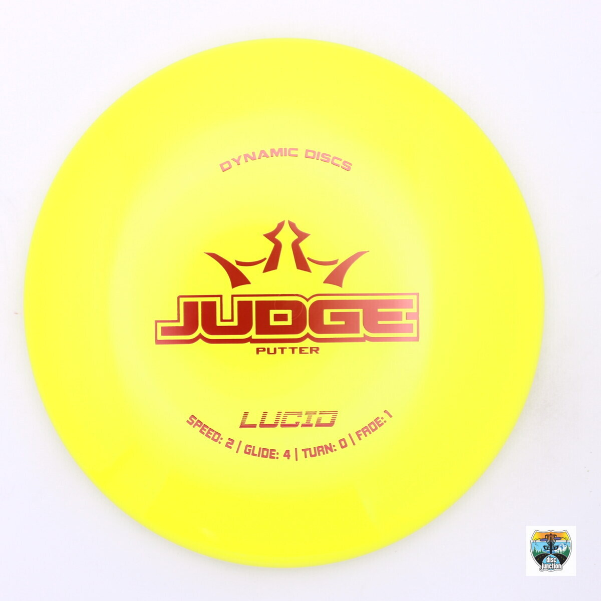 Dynamic Discs Lucid Judge, Manufacturer Weight Range: 173-176 Grams, Color: Yellow, Serial Number: 0002-0485