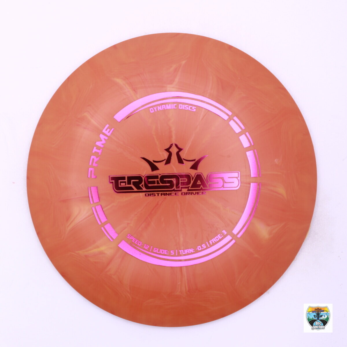 Dynamic Discs Prime Burst Trespass, Manufacturer Weight Range: 173-176 Grams, Color: Orange, Serial Number: 0002-0663
