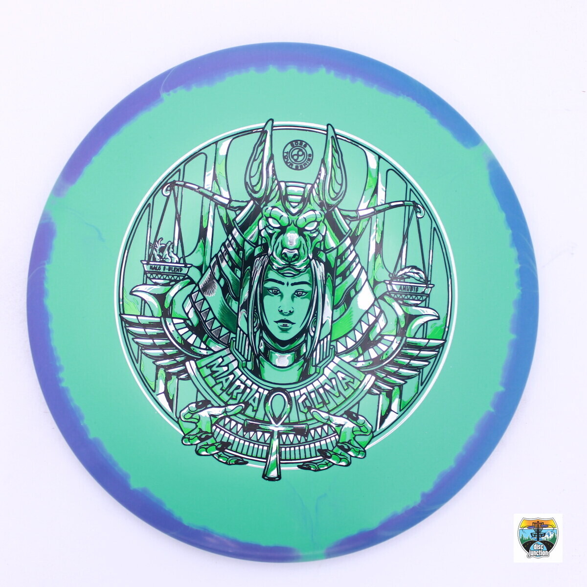 Infinite Discs Halo S-Blend Anubis 2023 Tour Series Maria Oliva, Manufacturer Weight Range: 177+ Grams, Color: Green/Purple, Serial Number: 0029-0157