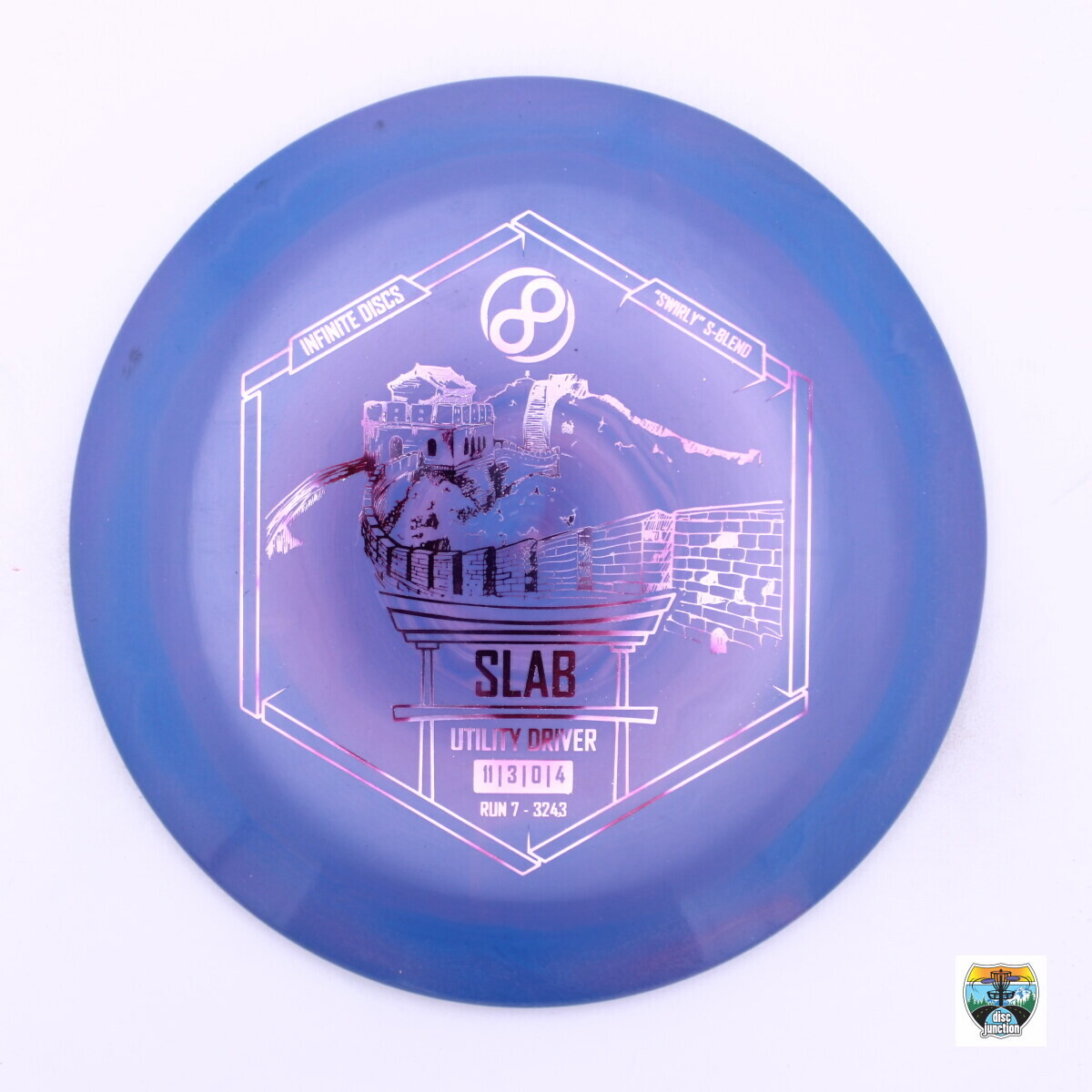 Infinite Discs Swirly S-Blend Slab, Manufacturer Weight Range: 170-172 Grams, Color: Blue, Serial Number: 0029-0163