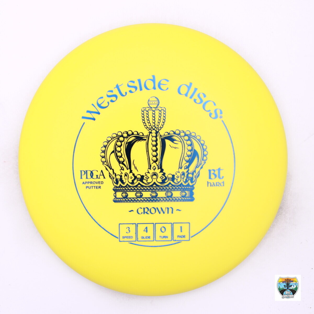 Westside Discs BT Hard Crown, Manufacturer Weight Range: 173-176 Grams, Color: Yellow, Serial Number: 0002-1216