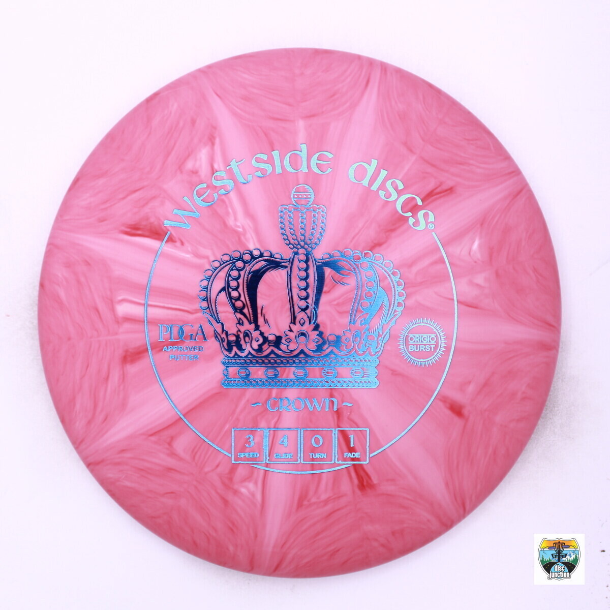 Westside Discs Origio Burst Crown, Manufacturer Weight Range: 173-176 Grams, Color: Pink, Serial Number: 0002-1292