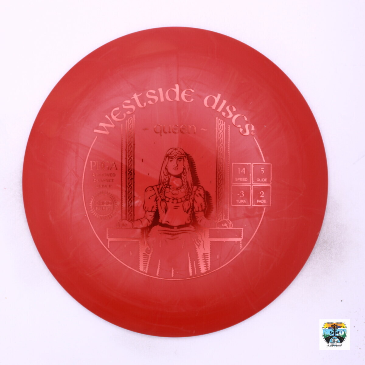 Westside Discs Origio Burst Queen, Manufacturer Weight Range: 165-169 Grams, Color: Red, Serial Number: 0002-1312