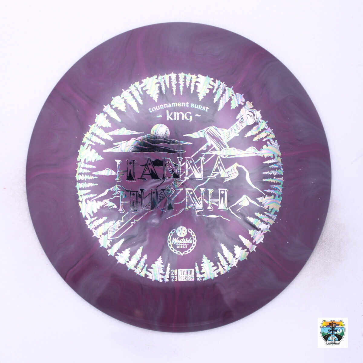 Westside Discs Tournament Burst King 2023 Team Series Hanna Huynh, Manufacturer Weight Range: 173-176 Grams, Color: Purple, Serial Number: 0021-0095