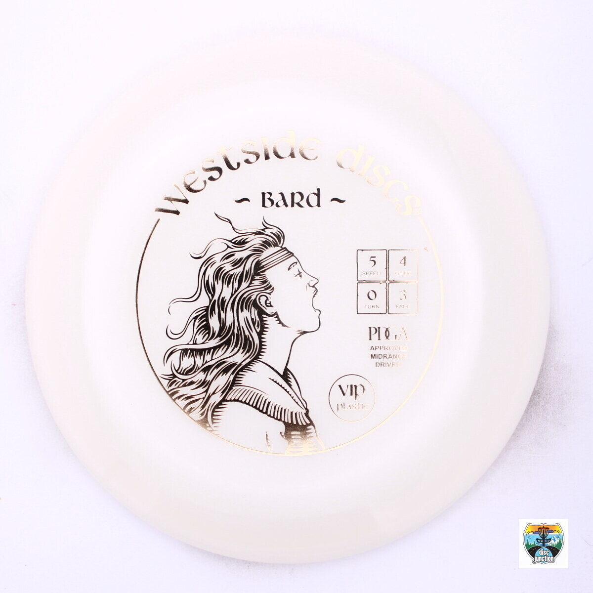 Westside Discs VIP Bard, Manufacturer Weight Range: 177+ Grams, Color: White, Serial Number: 0047-0043