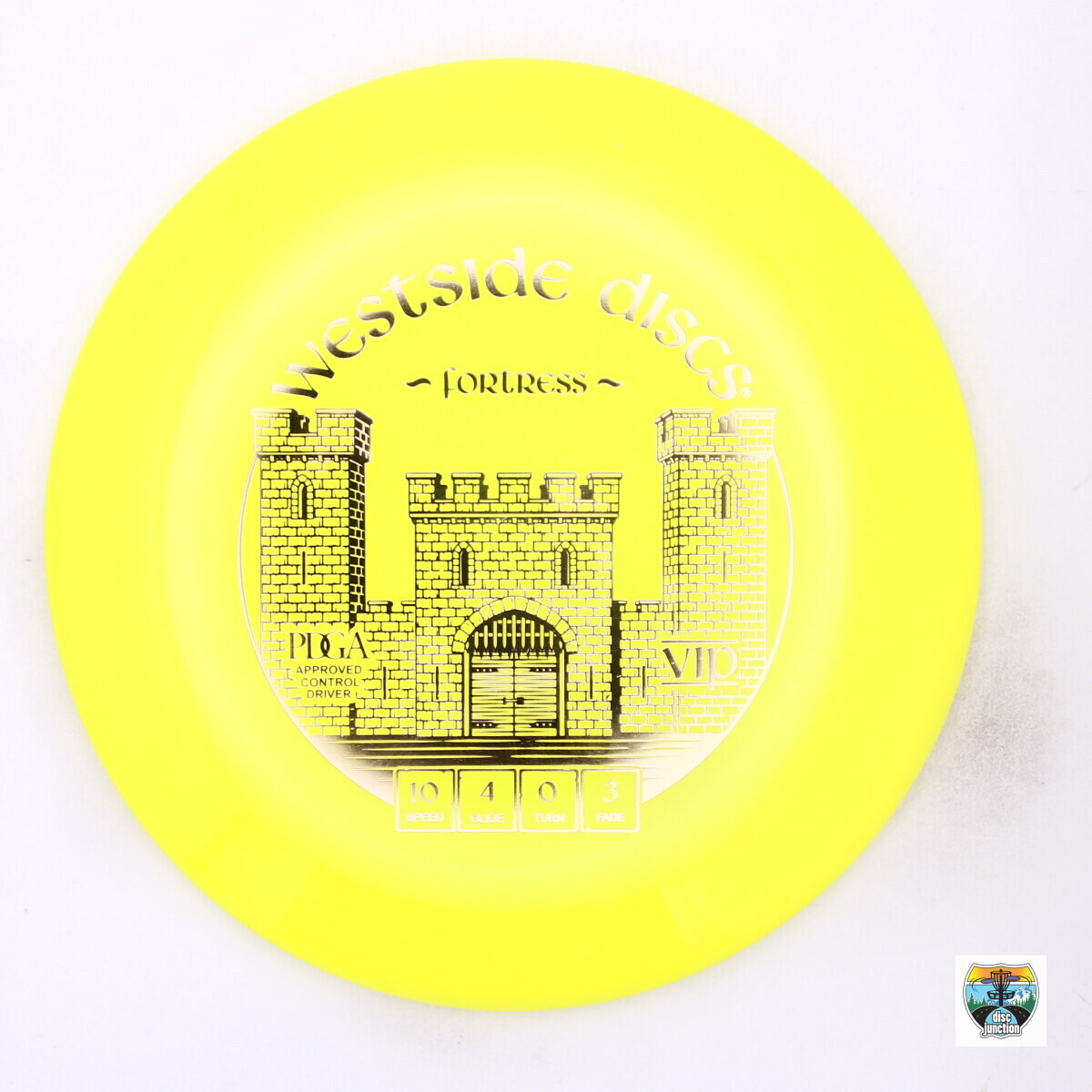 Westside Discs VIP Fortress, Manufacturer Weight Range: 173-176 Grams, Color: Yellow, Serial Number: 0035-0112
