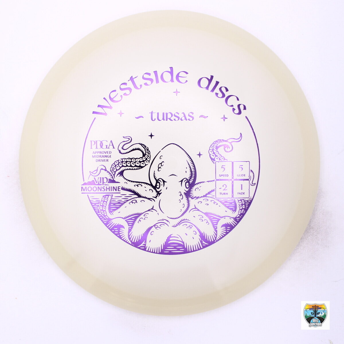 Westside Discs VIP Moonshine Tursas, Manufacturer Weight Range: 177+ Grams, Color: Glow, Serial Number: 0067-0027