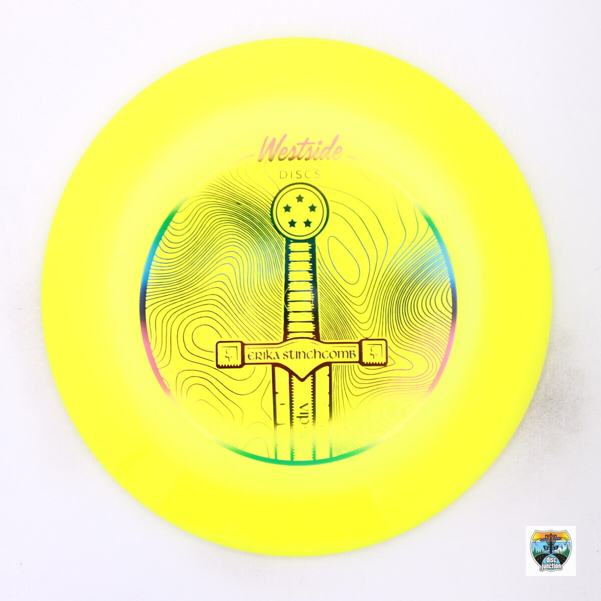 Westside Discs VIP-X Sword 2022 Team Series Erika Stinchcomb, Manufacturer Weight Range: 173-176 Grams, Color: Yellow, Serial Number: 0002-1194